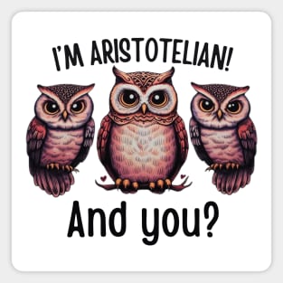 3 owl art for stoicism lovers Magnet